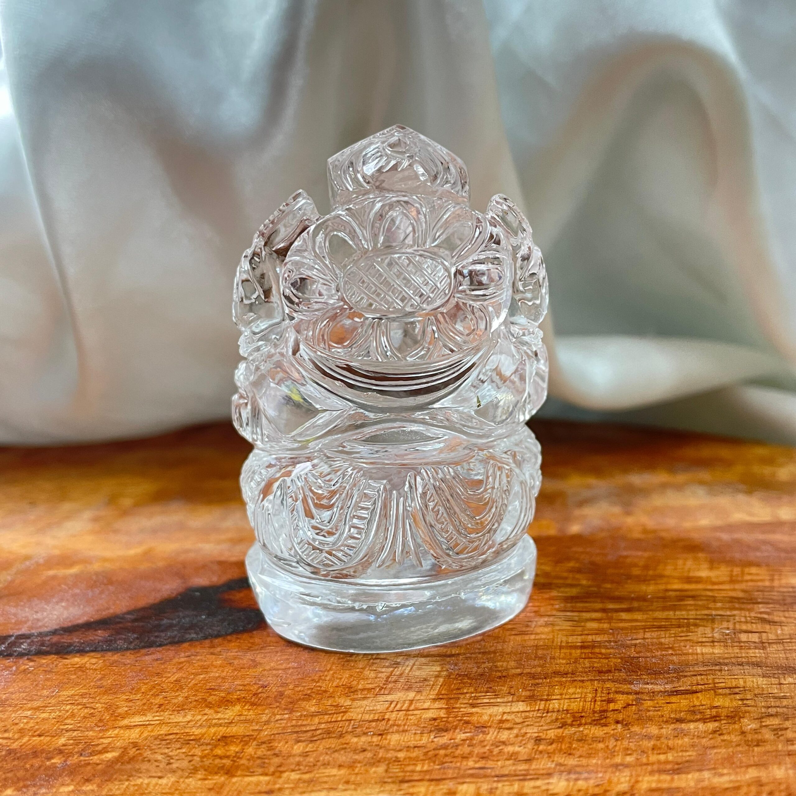 2.85" Crystal Ganesha Idol, Original Spatika Crystal Ganesha Statue - Image 6