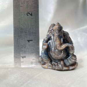 Blue Sapphire Ganesha Idol, 1.65" Natural Blue Sapphire Carved Ganesha Idol - Image 5