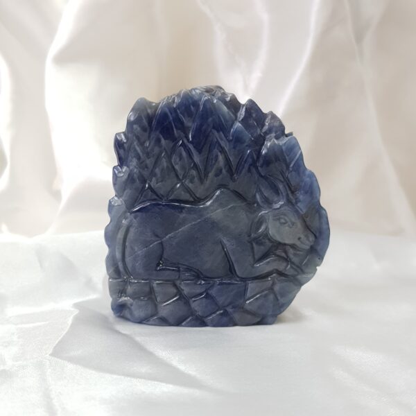 Original Blue sapphire Shiva statue IIGJ certified blue sapphire gemstone Shiva Idol - Image 6