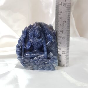 Original Blue sapphire Shiva statue IIGJ certified blue sapphire gemstone Shiva Idol - Image 5