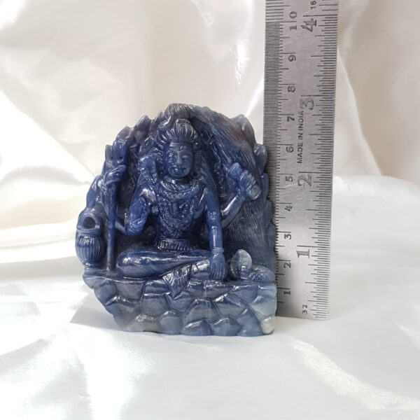 Original Blue sapphire Shiva statue IIGJ certified blue sapphire gemstone Shiva Idol - Image 5
