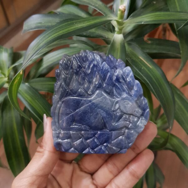 Original Blue sapphire Shiva statue IIGJ certified blue sapphire gemstone Shiva Idol - Image 9