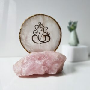 Rose Quartz Ganesha Showpiece, Elegant Home Décor for Living Room & Unique Gifts
