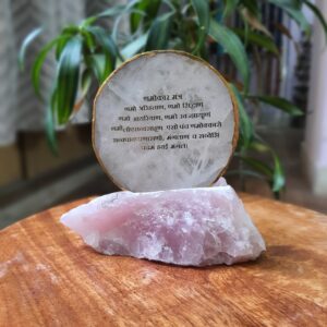 Rose Quartz stone showpiece | Namokar mantra Coaster Show Piece for gift & Decorative items - Image 8