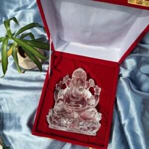 Crystal Sphatik Ganesha Statue with Lab Certificate, White Crystal Sphatik Ganesha Idol 18.50 Centimeters - Image 6