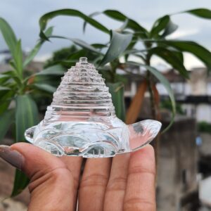 Original Crystal Sphatik Shree Yantra on Turtle, White Sphatik Turtle Shri Yantra - Image 6