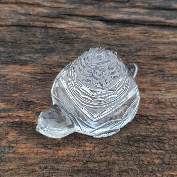 Original Crystal Sphatik Shree Yantra on Turtle, White Sphatik Turtle Shri Yantra - Image 8