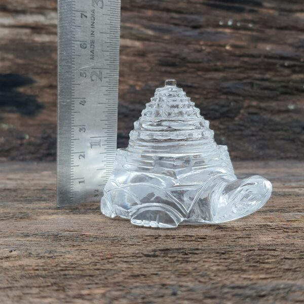 Original Crystal Sphatik Shree Yantra on Turtle, White Sphatik Turtle Shri Yantra - Image 10