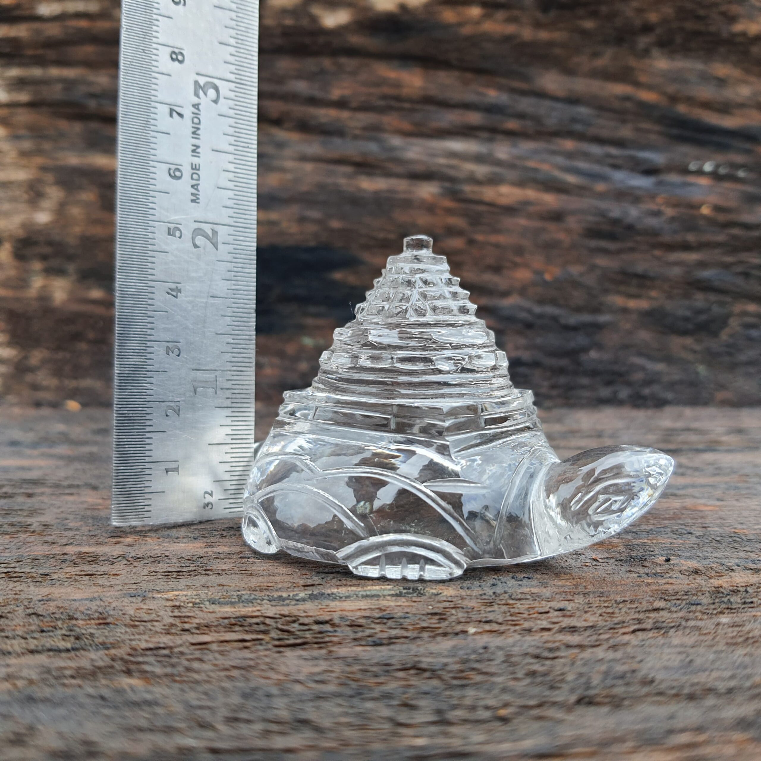 Original Crystal Sphatik Shree Yantra on Turtle - Image 8
