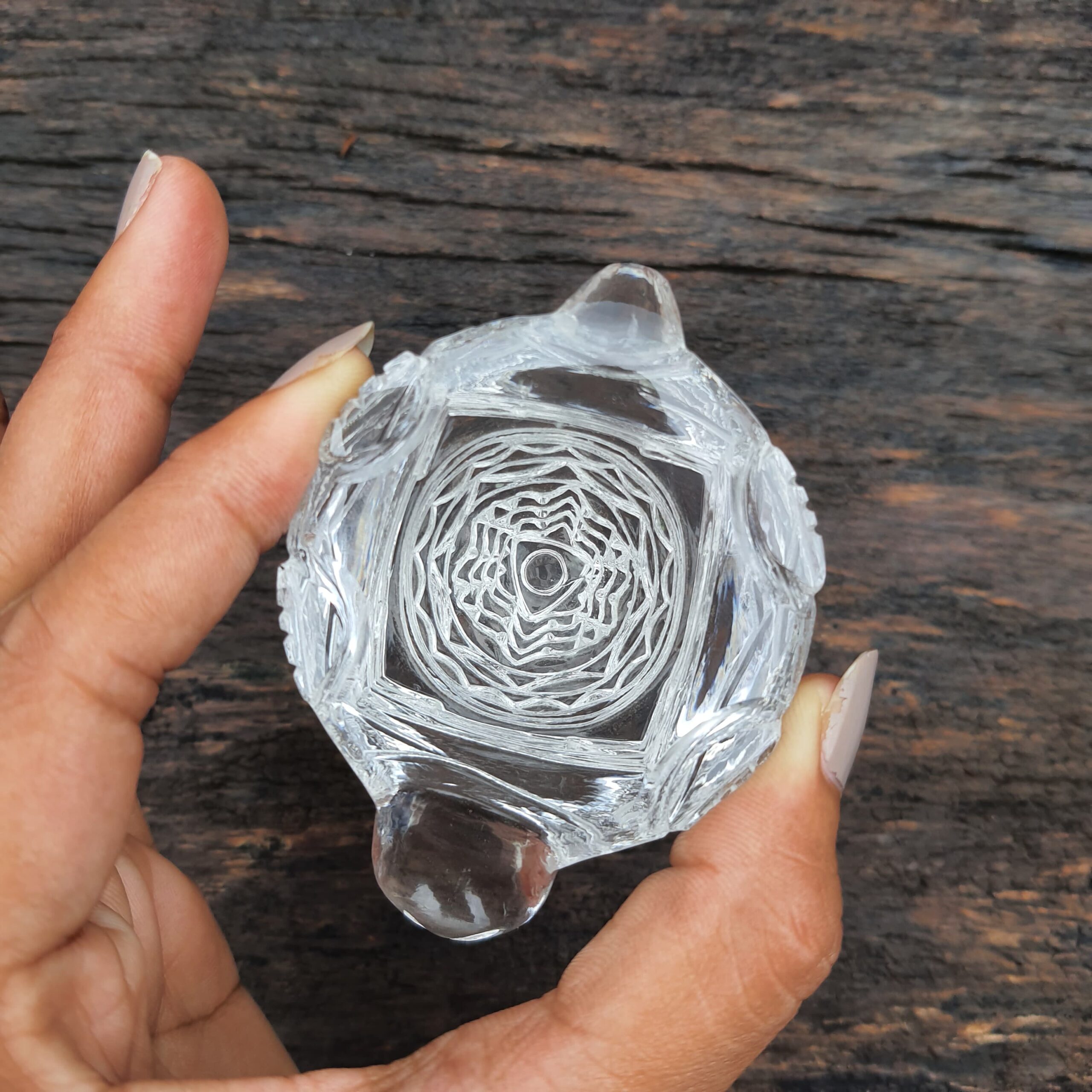 Original Crystal Sphatik Shree Yantra on Turtle - Image 9