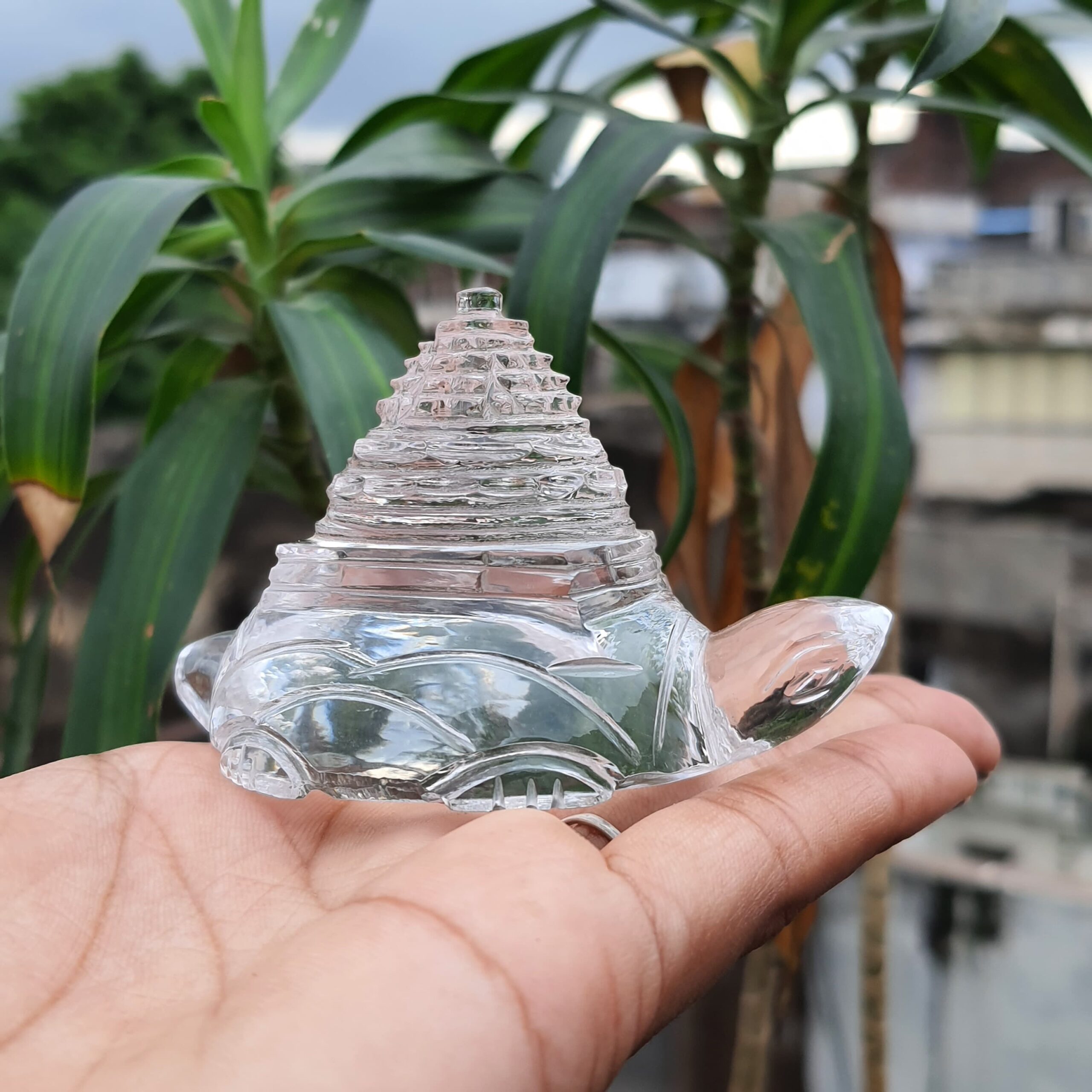 Original Crystal Sphatik Shree Yantra on Turtle - Image 10