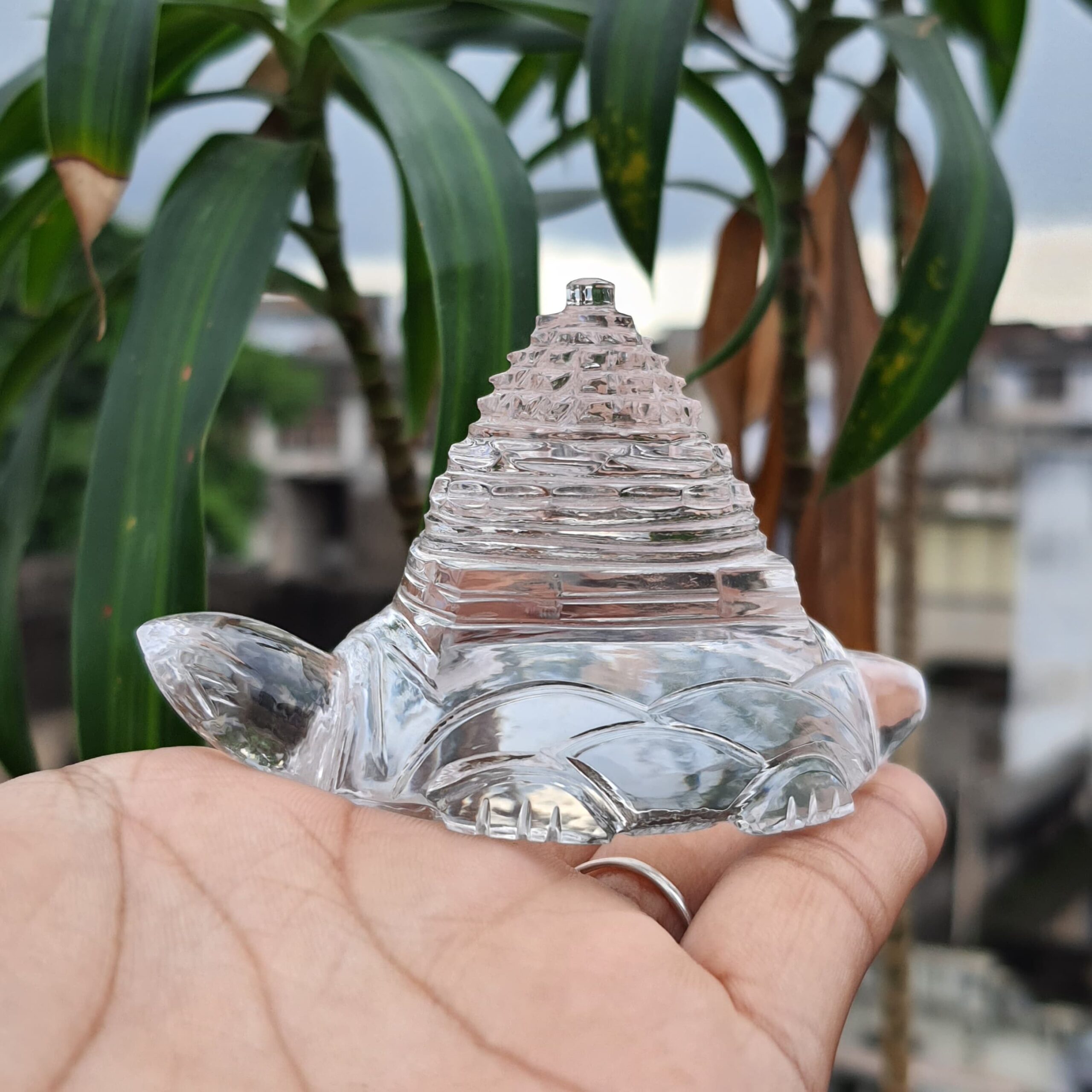 Original Crystal Sphatik Shree Yantra on Turtle - Image 11