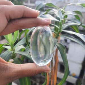 Original White Sphatik Lingam with Lab Certificate, 2.30" Clean Crystal Lingam