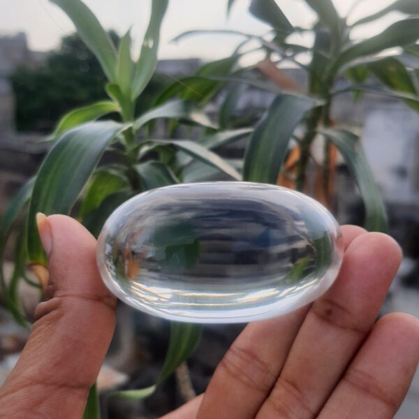 Original White Sphatik Lingam with Lab Certificate, 2.30" Clean Crystal Lingam - Image 8