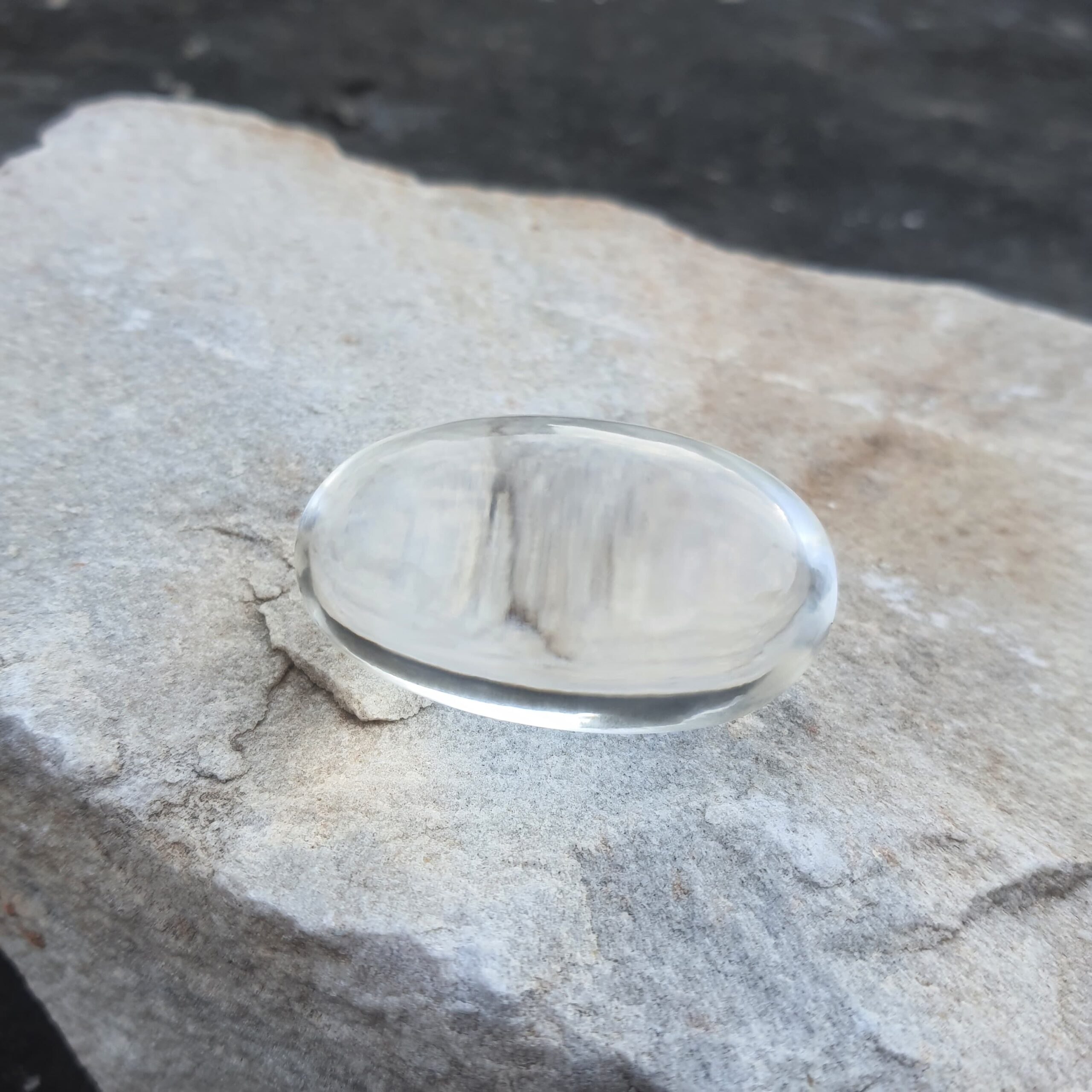 Original White Sphatik Lingam with Lab Certificate, 2.30" Clean Crystal Lingam - Image 7