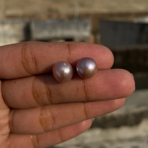 Elegant Pearl Necklace Set, Round Pink Peral Necklace with Stud Earrings - Image 8