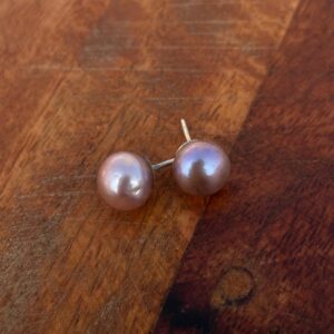 Elegant Pearl Necklace Set, Round Pink Peral Necklace with Stud Earrings - Image 3