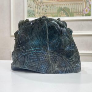 5" Labradorite Ganesha statue, Left Trunk Ganesha Statue, Gemstone Ganesha Idol - Image 8