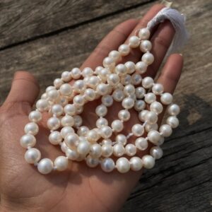 7mm Pearl Moti Mala, Round White Pearl Beads Mala for Meditation & Chanting - Image 4