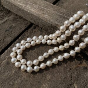 7mm Pearl Moti Mala, Round White Pearl Beads Mala for Meditation & Chanting - Image 5