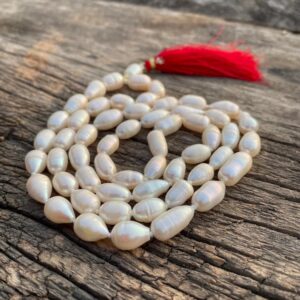 6mm Pearl beads mala, white oval shape Pearl mala for meditation, necklace & jap mala - Image 5