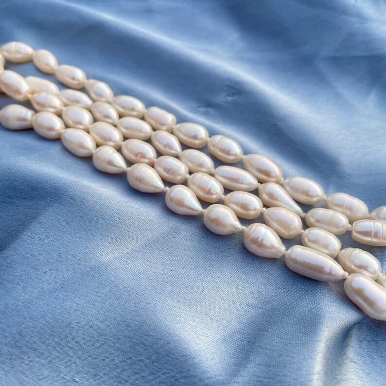 6mm Pearl beads mala, white oval shape Pearl mala for meditation, necklace & jap mala - Image 8