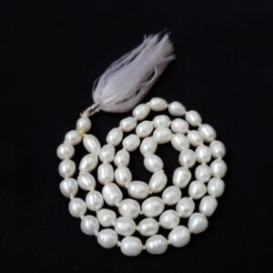 7mm Pearl Moti Mala, Round White Pearl Beads Mala for Meditation & Chanting - Image 2