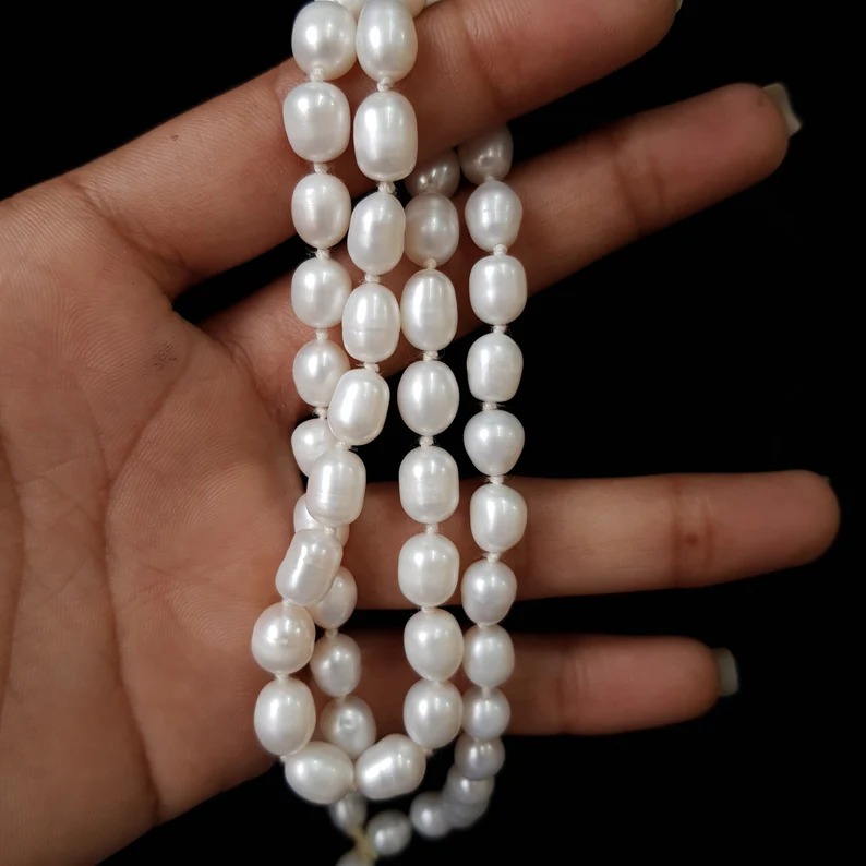 7mm Pearl Moti Mala, Round White Pearl Beads Mala for Meditation & Chanting - Image 8
