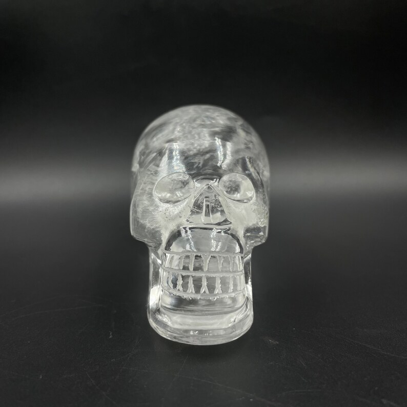 Natural Sphatik Crystal Skull: Hand Carved Reiki Stone - Image 4