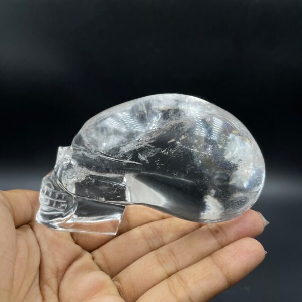 Natural Sphatik Crystal Skull: Hand Carved Reiki Stone - Image 5