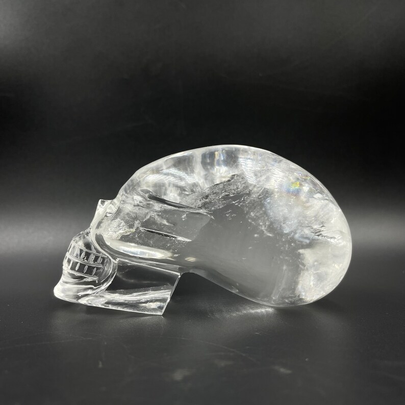 Natural Sphatik Crystal Skull: Hand Carved Reiki Stone - Image 6
