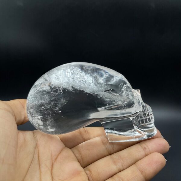 Natural Sphatik Crystal Skull: Hand Carved Reiki Stone - Image 8