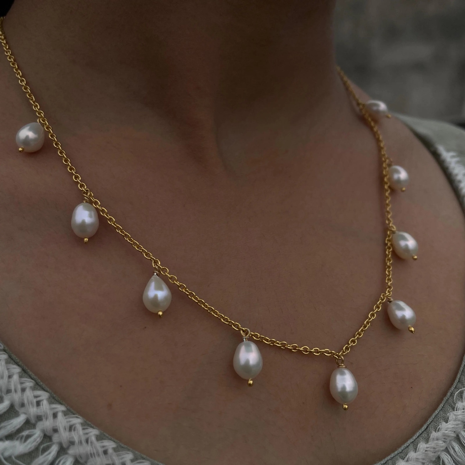 Elegant Pearl Necklace Set, Authentic White Pearl Necklace with Silver Earrings, Perfect for Weddings and Luxury Gifts - Image 6