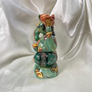 7" Green Jade Ganesha Statue for Gifts, Home Décor & Pooja Room - Image 7