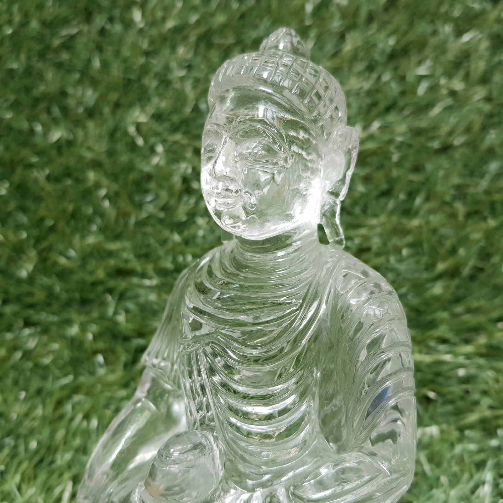 Rock Crystal Sphatik Buddha Idol, 6.35" Lord Buddha - Image 9