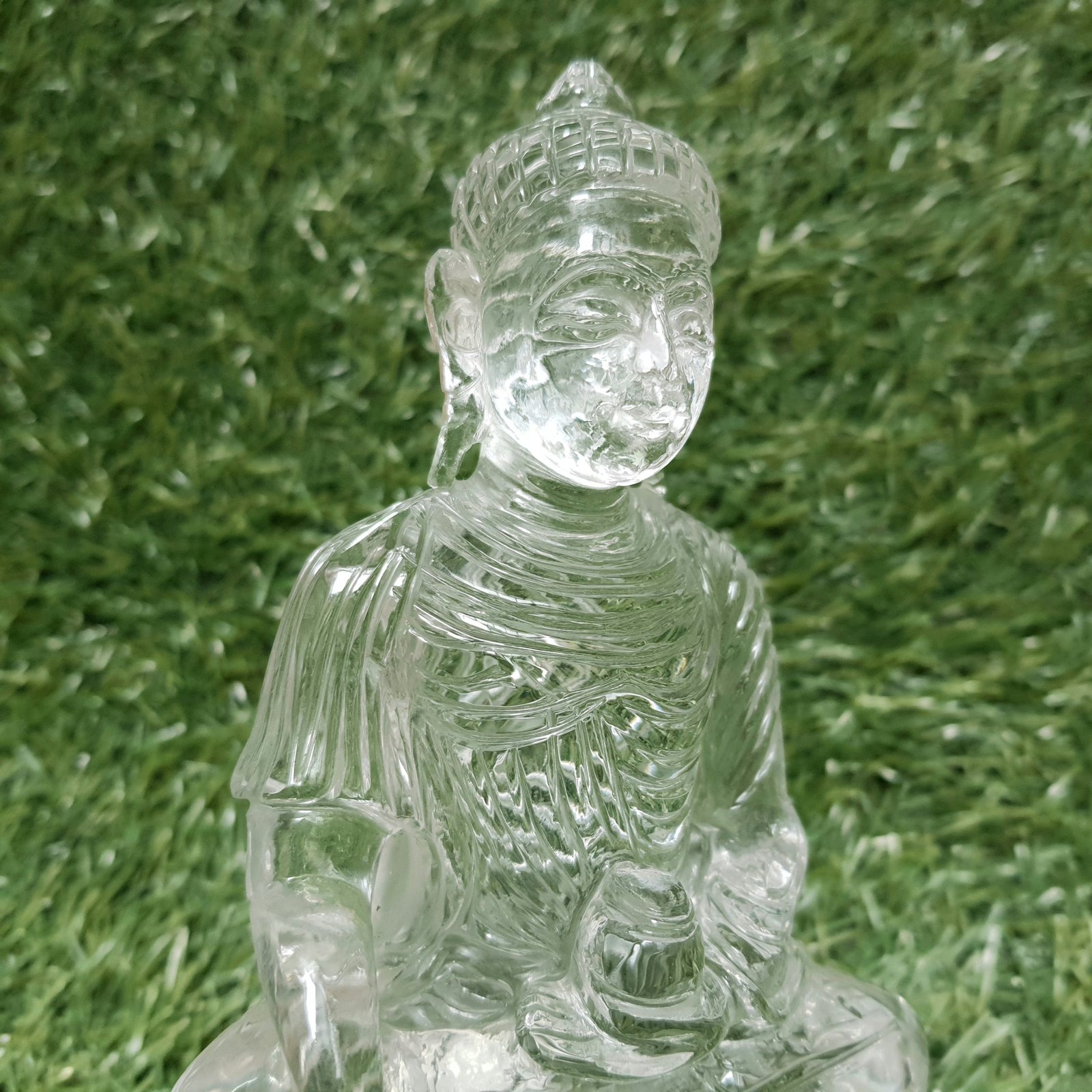 Rock Crystal Sphatik Buddha Idol, 6.35" Lord Buddha - Image 8