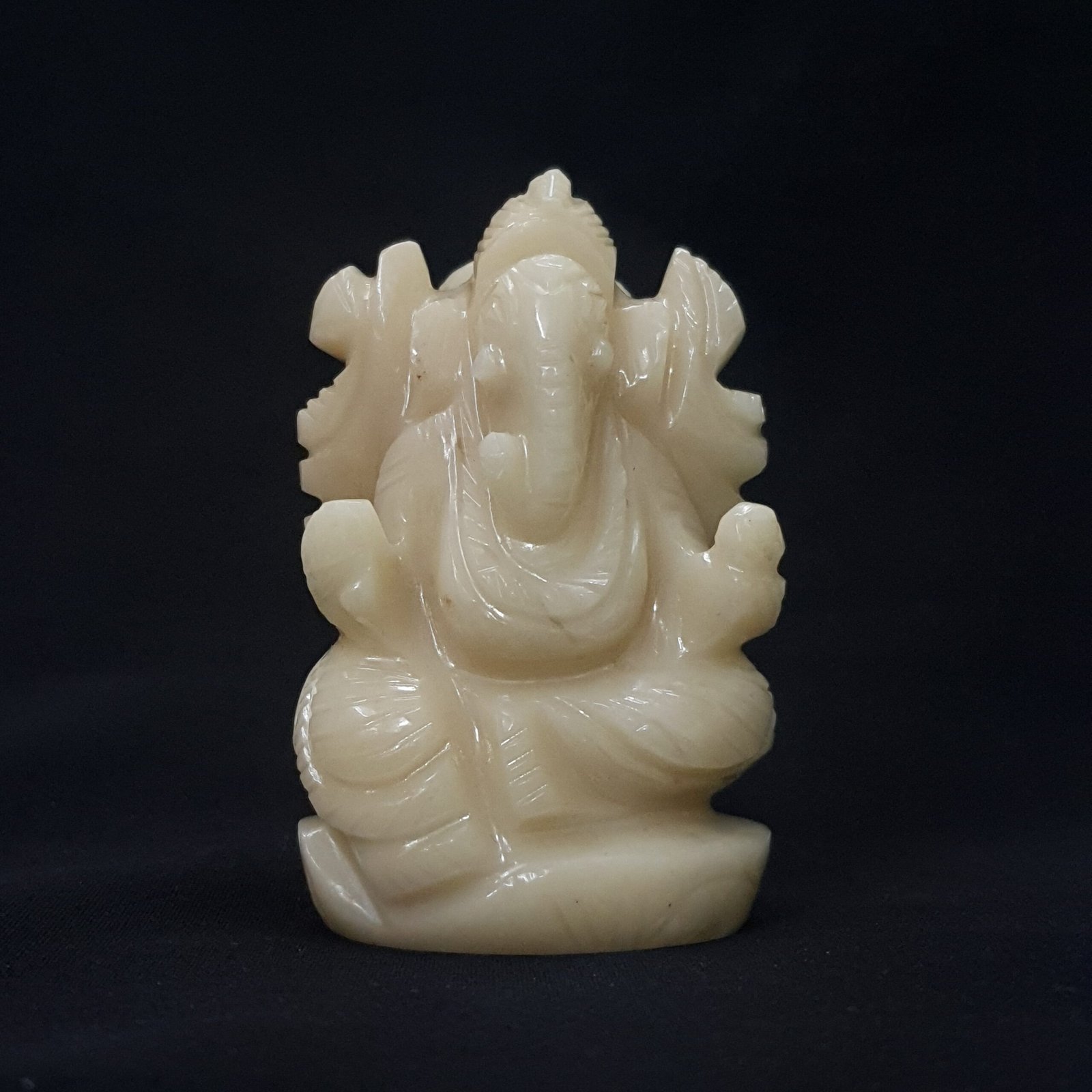 Yellow Jade Ganesha Statue, 2.75" Margaj Ganesha - Image 5