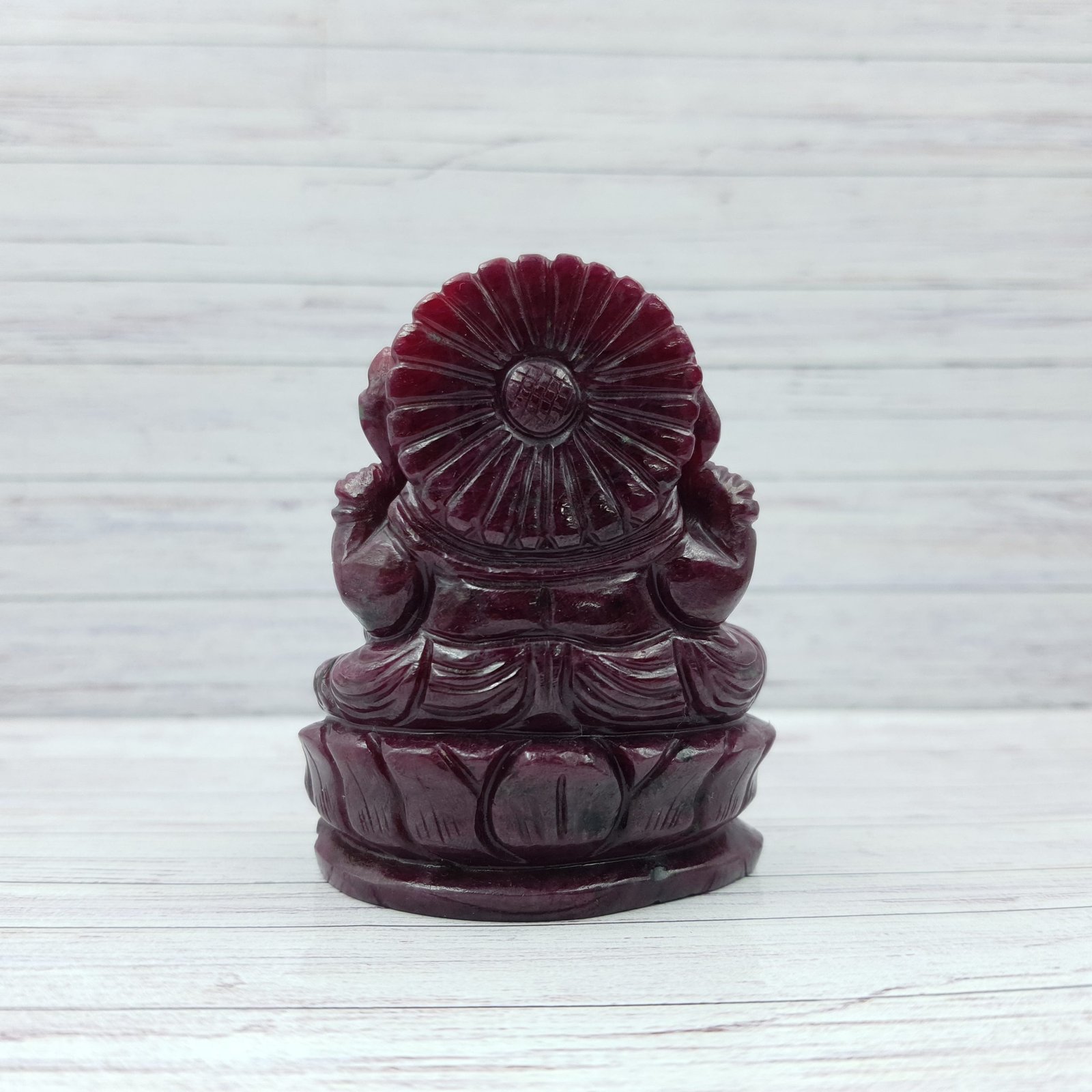 Old Ruby Ganesha Idol with IIGJ Lab Certificate - Red Ruby Gemstone God Idol - Image 6
