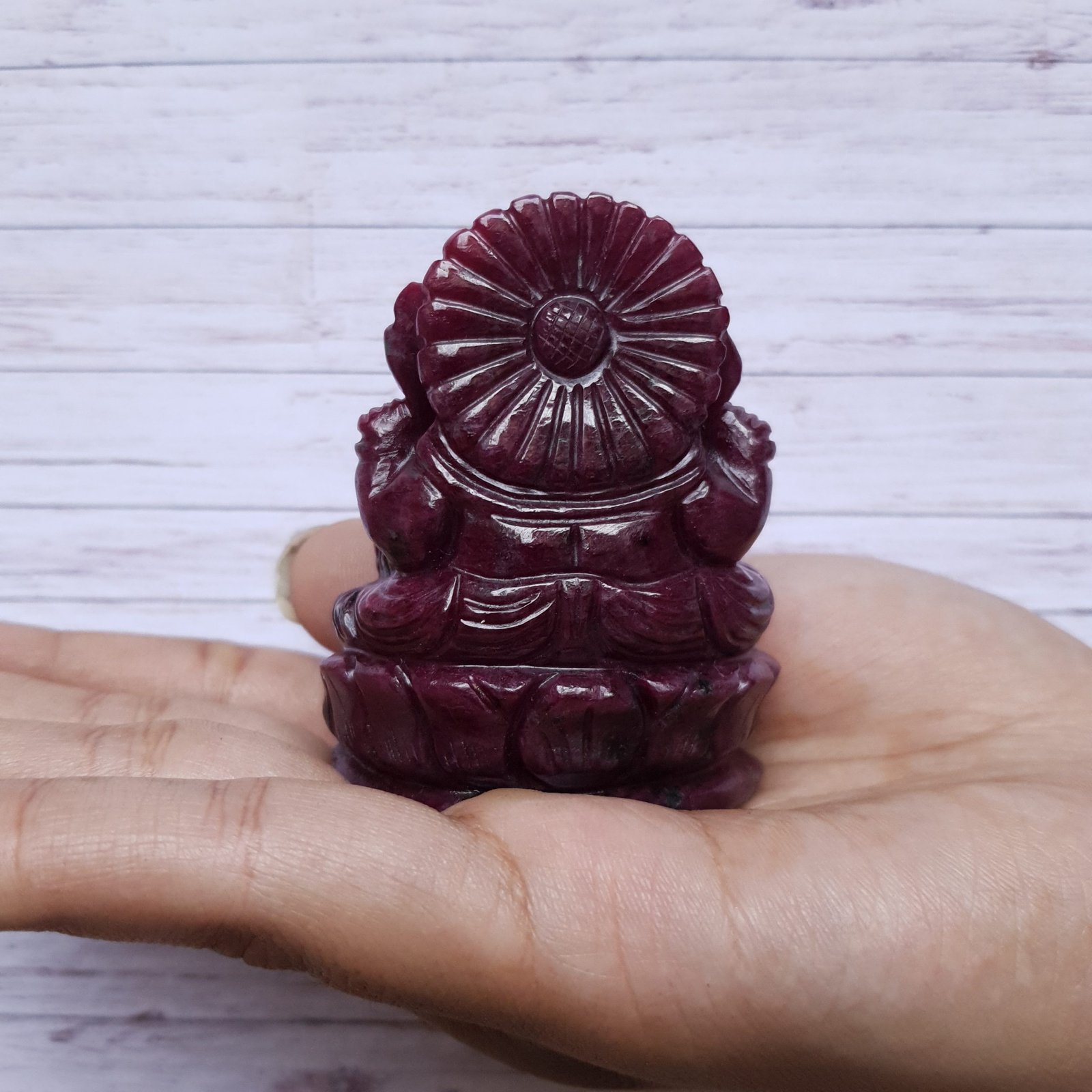 Old Ruby Ganesha Idol with IIGJ Lab Certificate - Red Ruby Gemstone God Idol - Image 10
