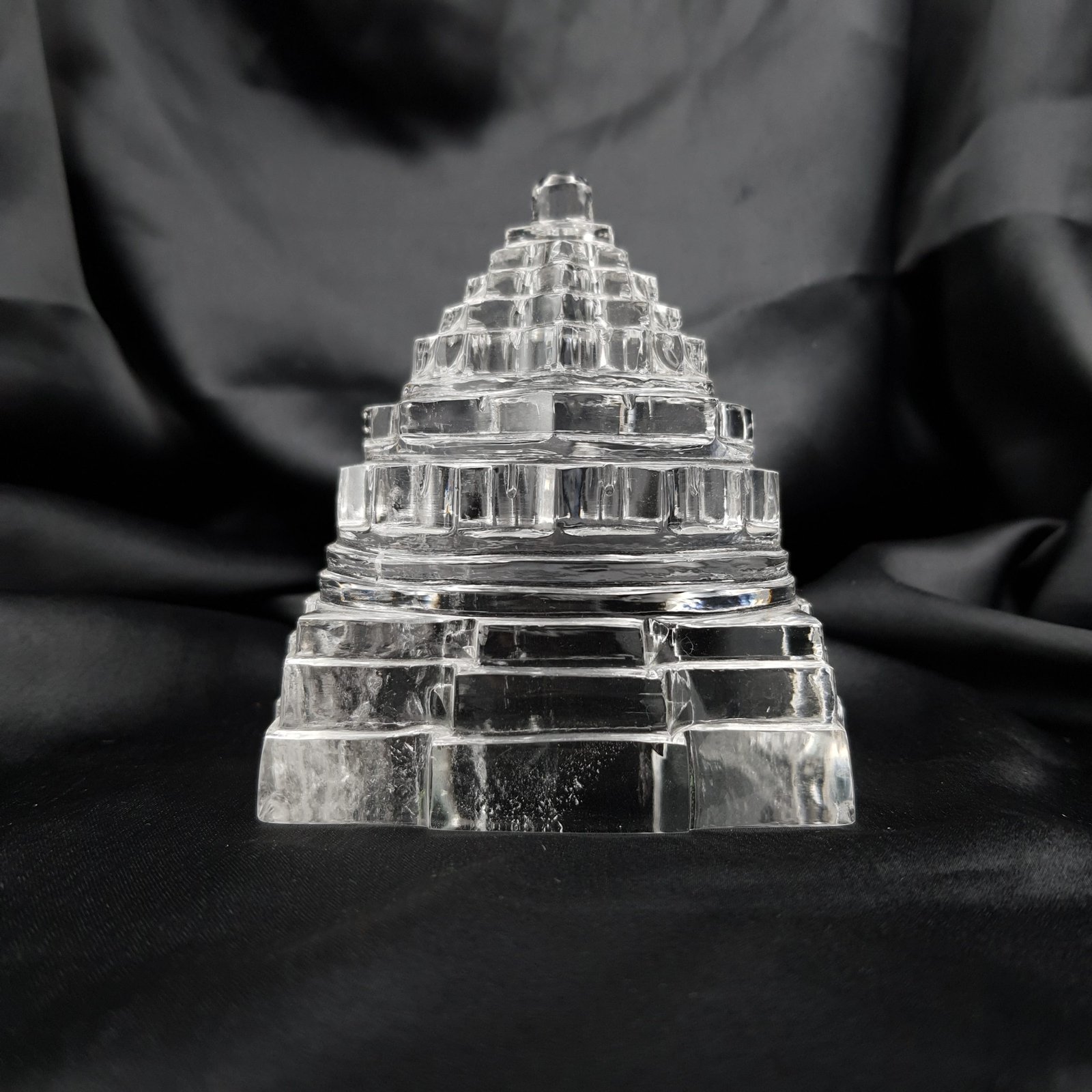 Crystal Shree Yantra, White 3.50" Sphatik Shree Yantra with Lab Certificate