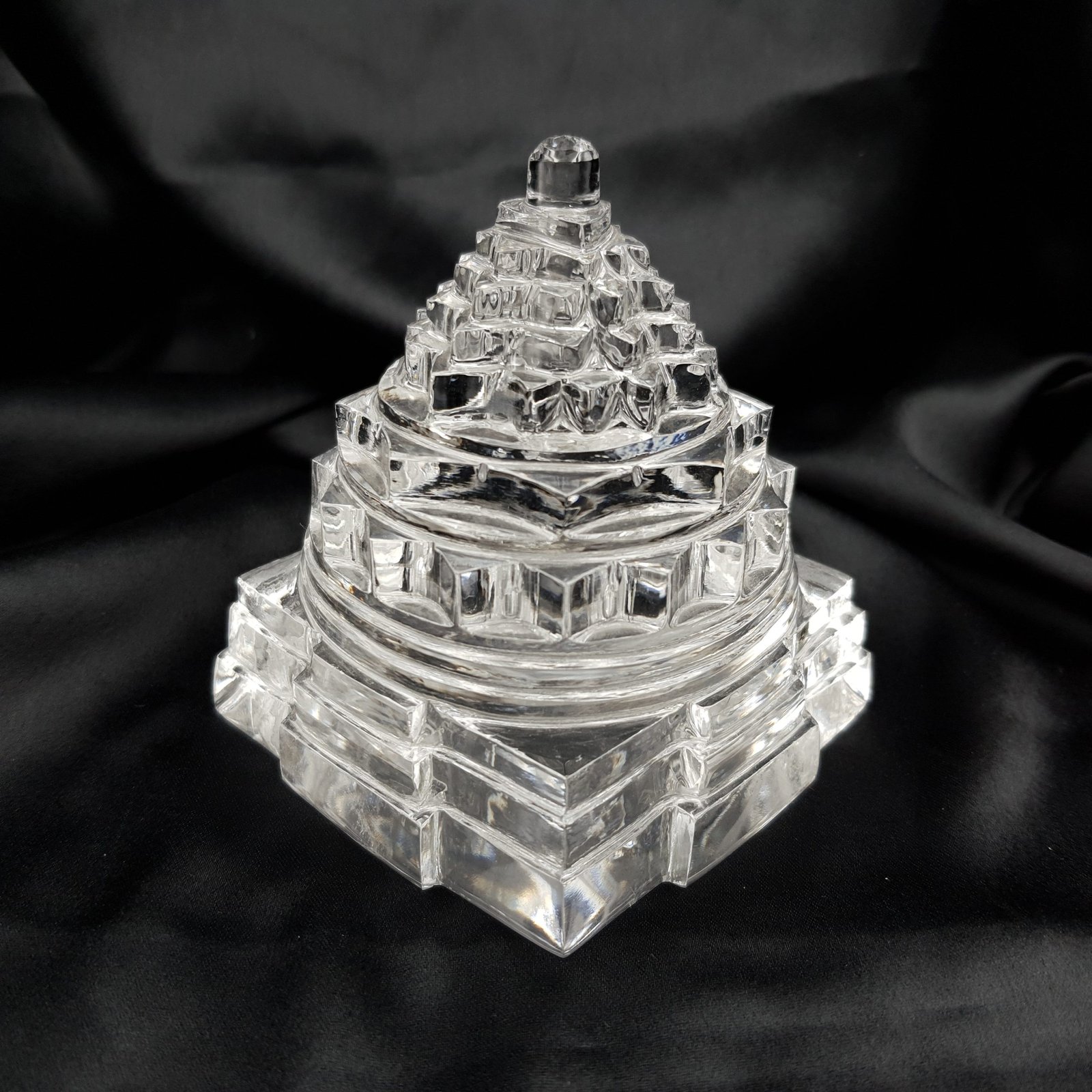 Crystal Shree Yantra, White 3.50" Sphatik Shree Yantra with Lab Certificate - Image 6