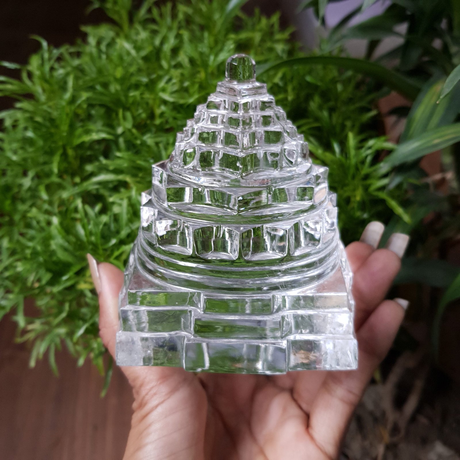 Crystal Shree Yantra, White 3.50" Sphatik Shree Yantra with Lab Certificate - Image 9