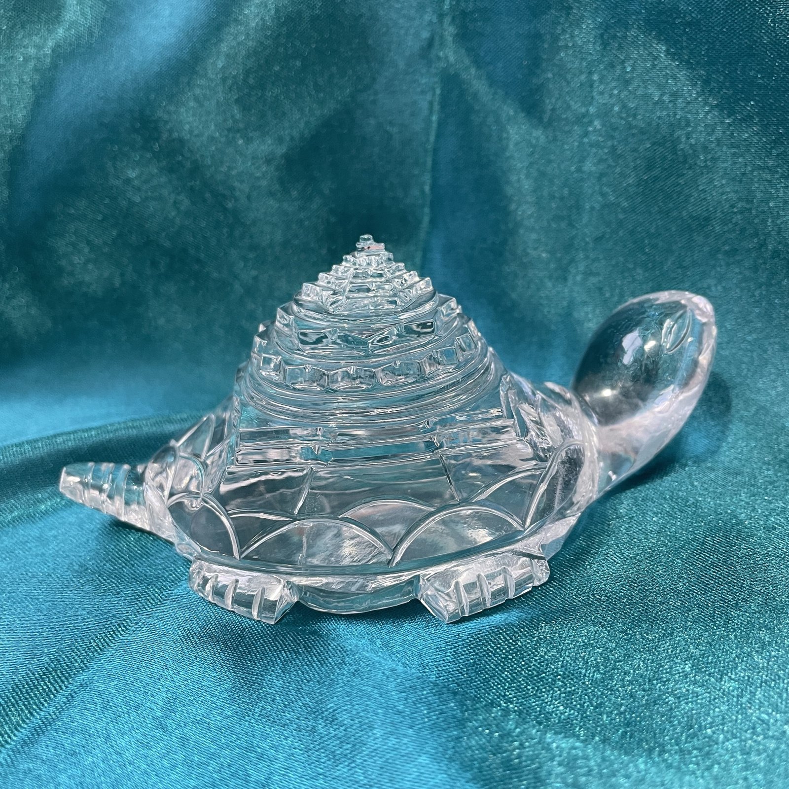 Crystal Tortoise Shree Yantra, 1.90" Carved Shree Yantra with Lab Certificate - Image 6