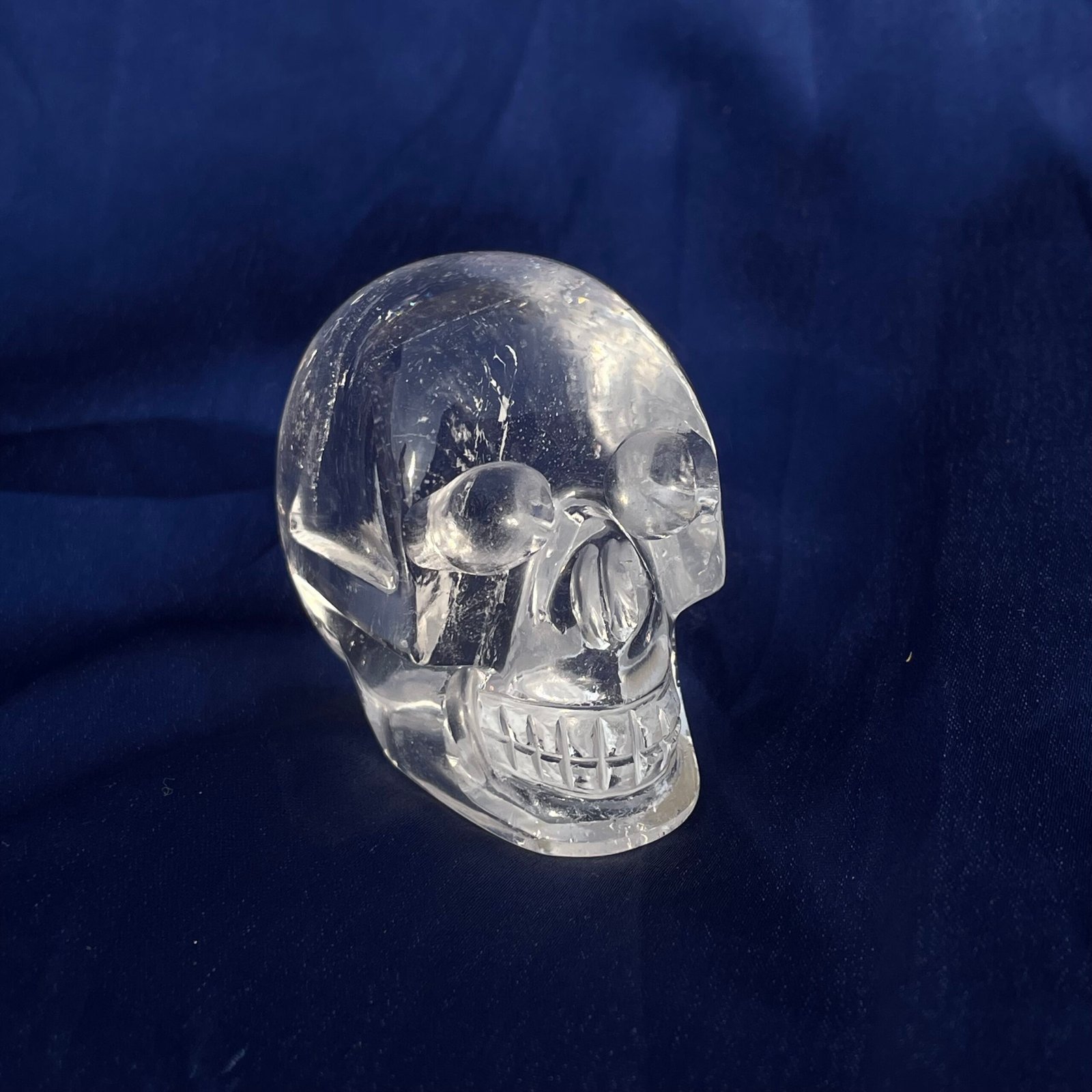 White Sphatik Skull, 2" Hand Carved Crystal Skull - Image 6