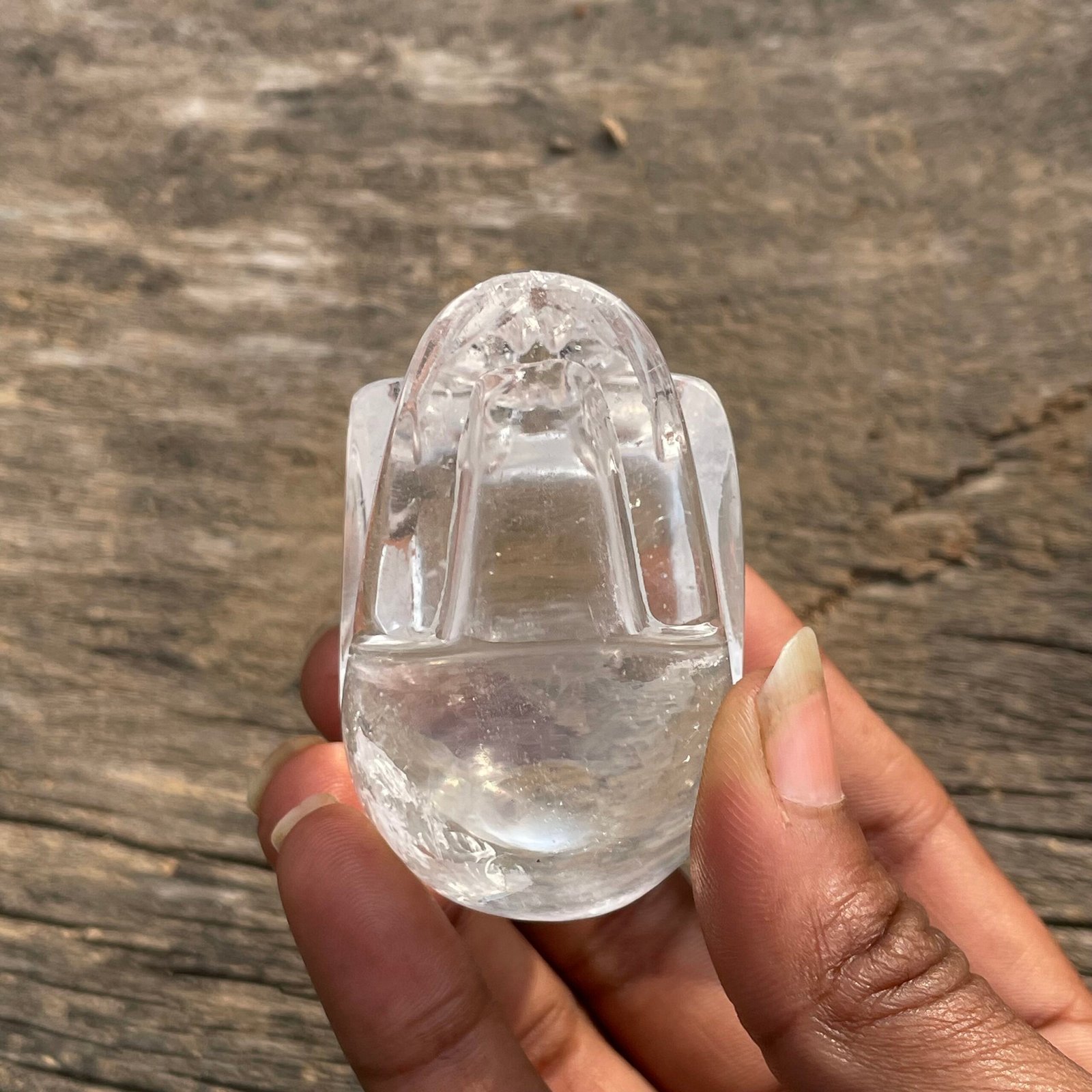 White Sphatik Skull, 2" Hand Carved Crystal Skull - Image 2