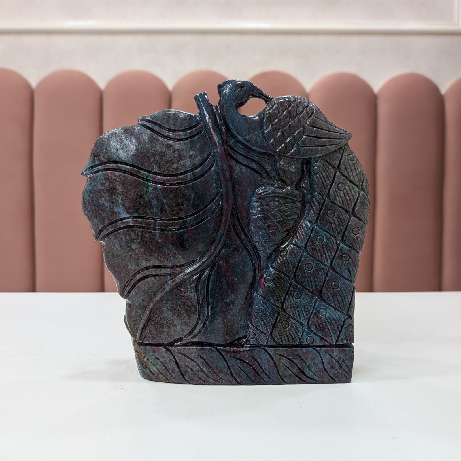 Ruby Zoisite Ganesha Idol, 8.85" Carved Ganesha Statue - Image 5