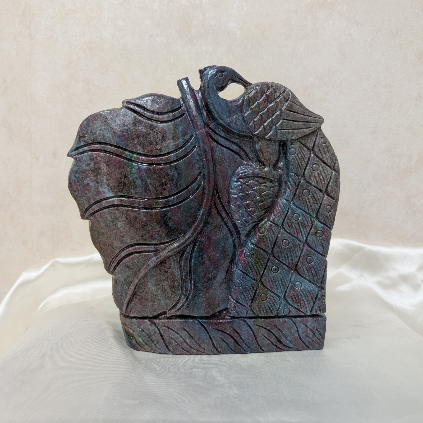 Ruby Zoisite Ganesha Idol, 8.85" Carved Ganesha Statue - Image 8