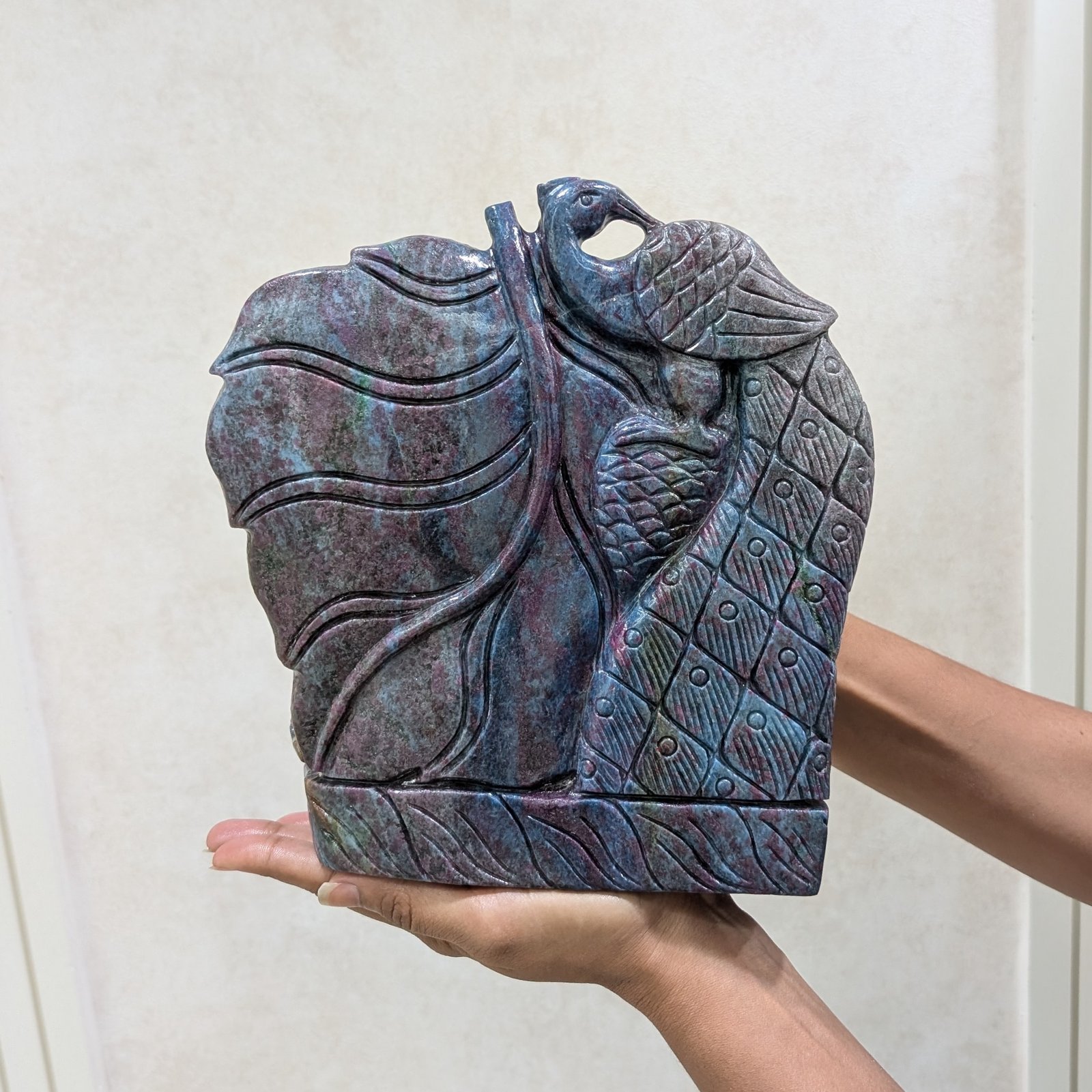 Ruby Zoisite Ganesha Idol, 8.85" Carved Ganesha Statue - Image 10