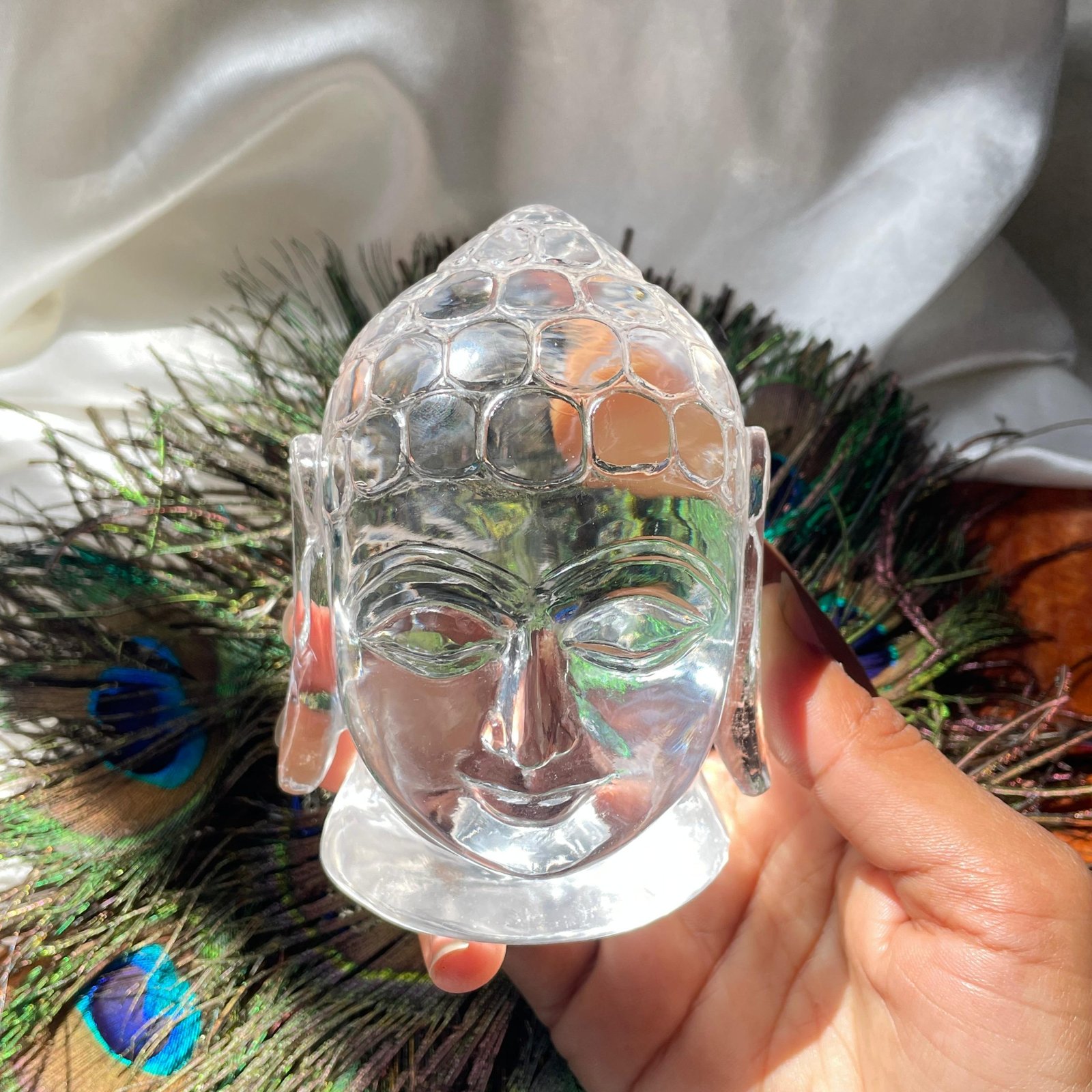 Natural Sphatik Buddha Head with Lab Certificate - Image 3