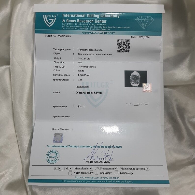 Natural Sphatik Buddha Head with Lab Certificate - Image 5
